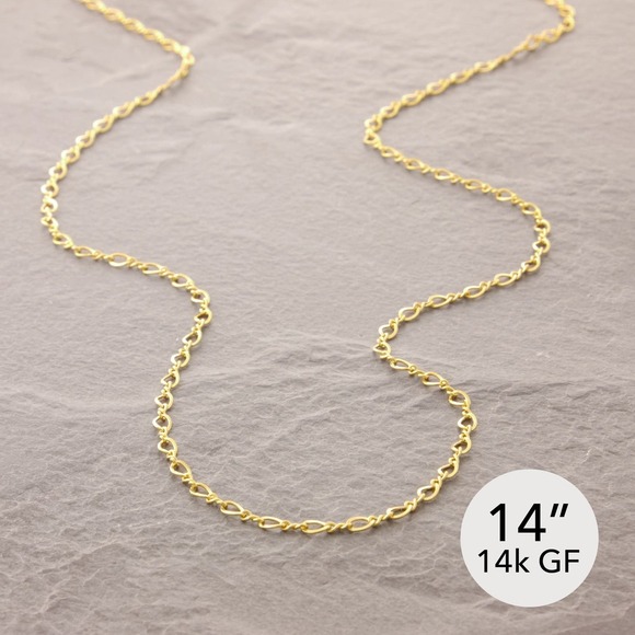 14" Figure 8 Necklace, chain necklace, thick chain, gold choker (z 415-1g8-sp) - Picture 1 of 6
